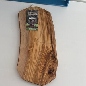 Olive Wood Serving Board with Raw Edge NWT